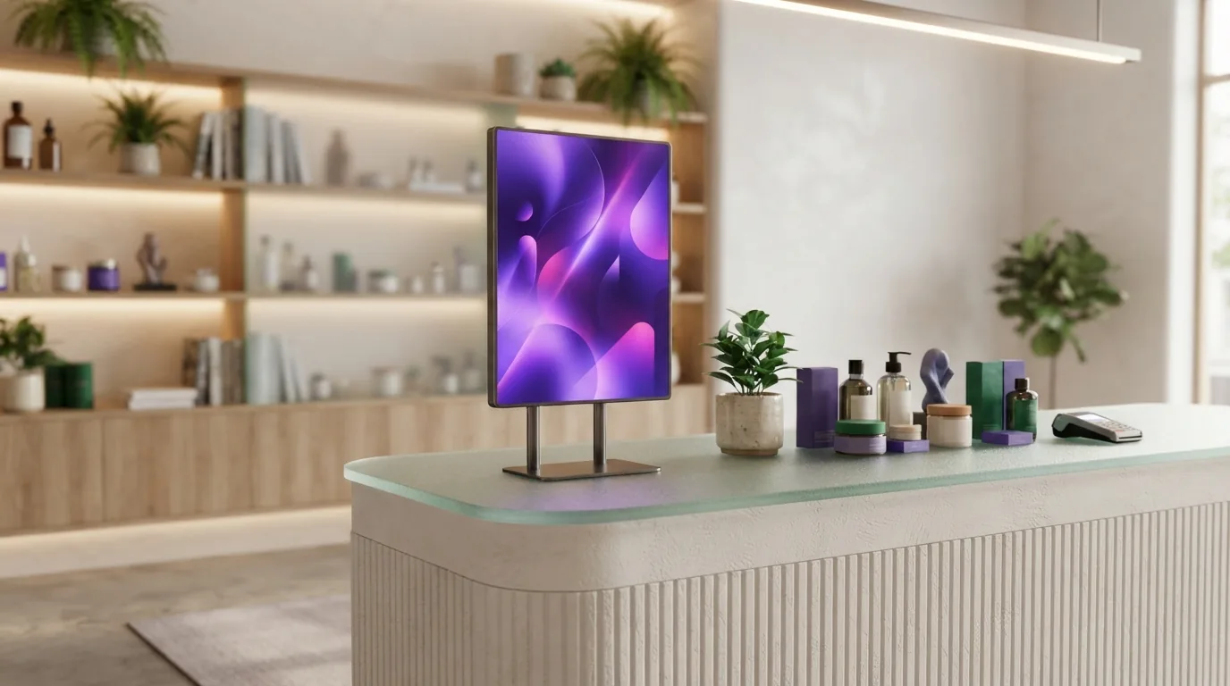 Stripe payment alert on a retail counter display